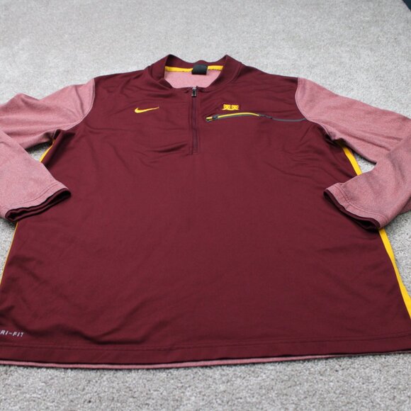 Nike Minnesota Golden Gophers Sweatshirt Mens XL Red Dri-Fit 1/4 Zip Pullover - Picture 2 of 16